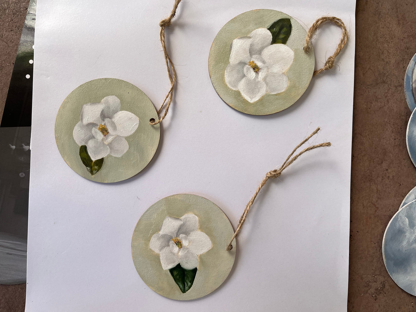 Magnolia - Handpainted Christmas Ornament