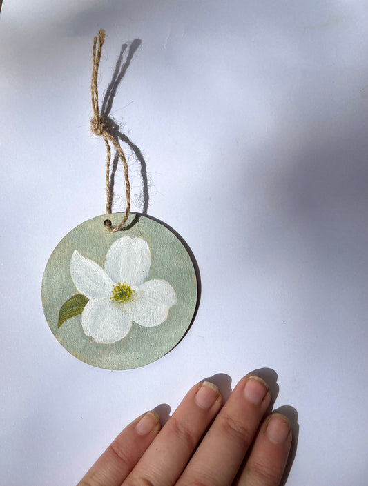 Dogwood - Handpainted Christmas Ornament