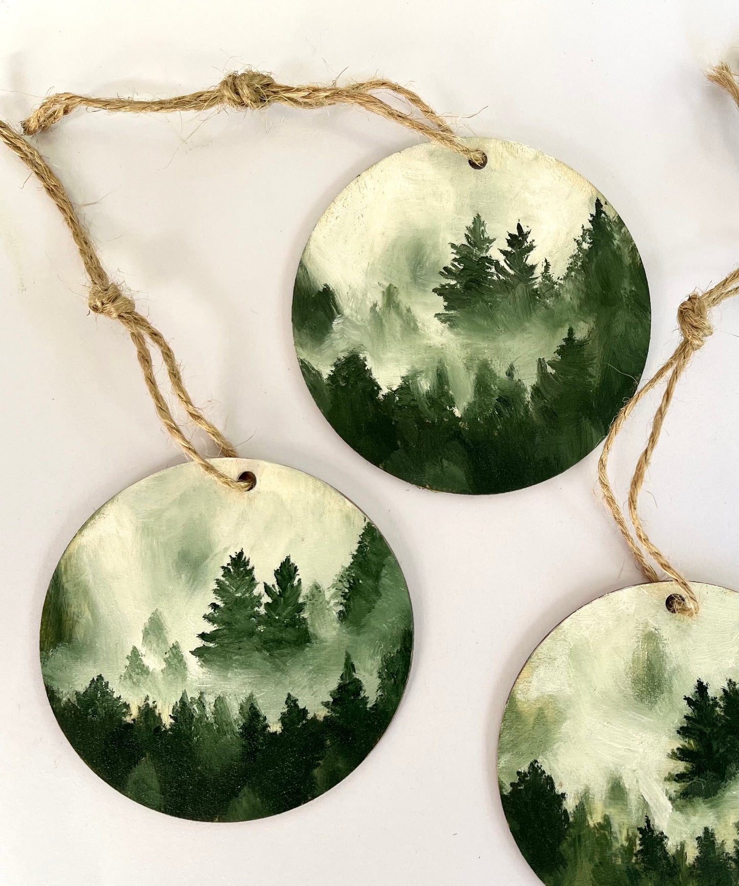 Fir Trees - Handpainted Christmas Ornaments